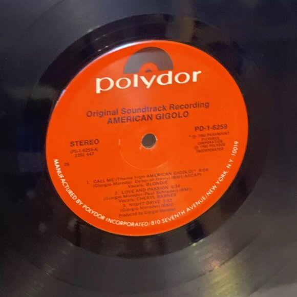American Gigolo (Original Soundtrack)(Vinyl, 1980) Polydor PD-1-6259 VG LP - Picture 7 of 9